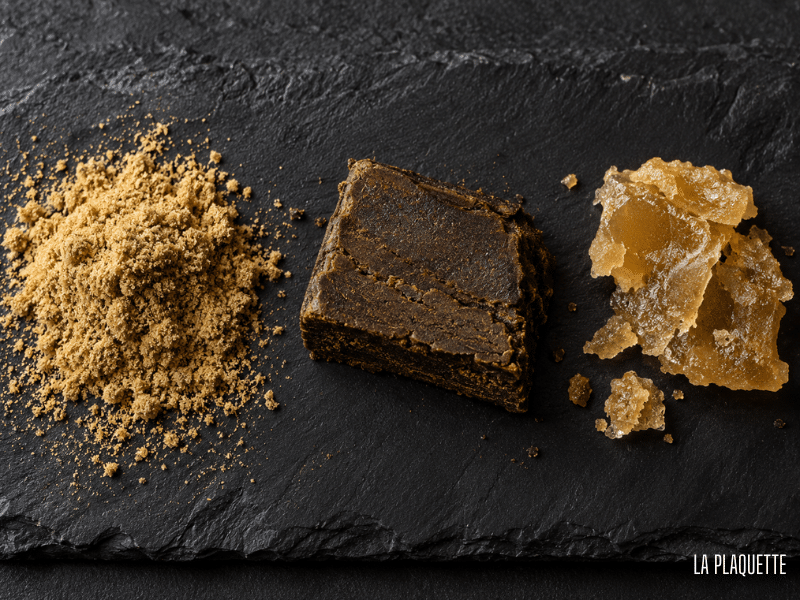 Textures de hash CBD et vaporisation
